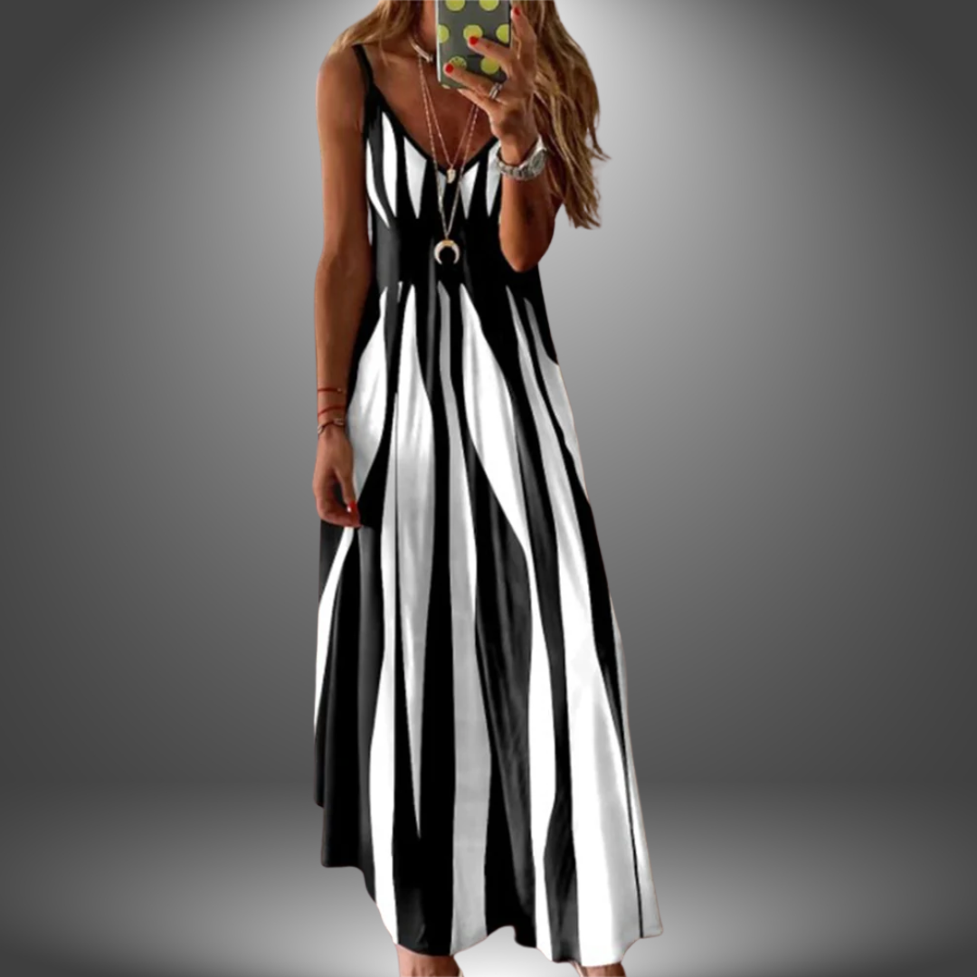 Margit | Robe maxi à rayures sans manches
