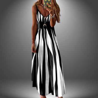 Margit | Robe maxi à rayures sans manches