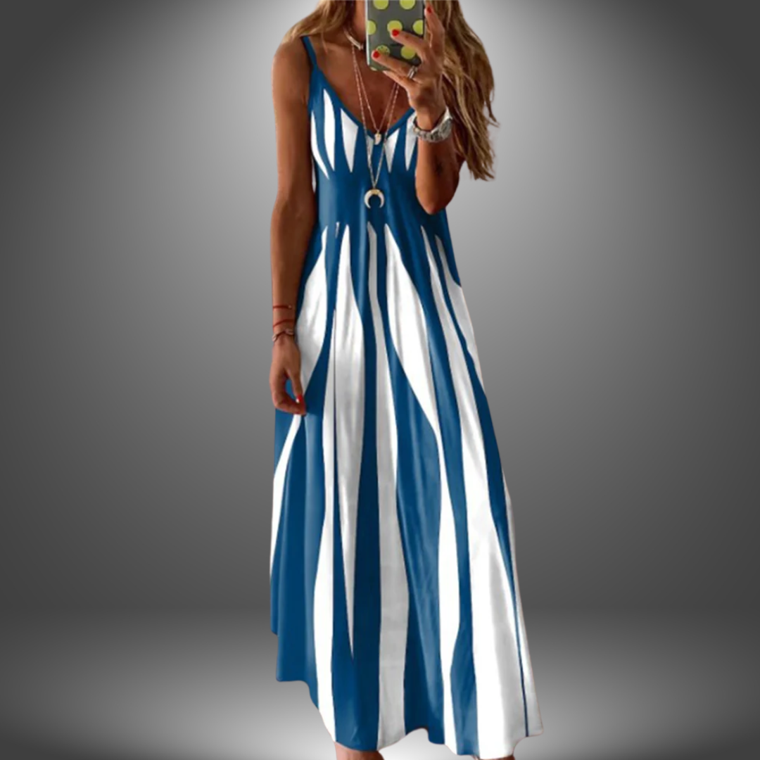 Margit | Robe maxi à rayures sans manches