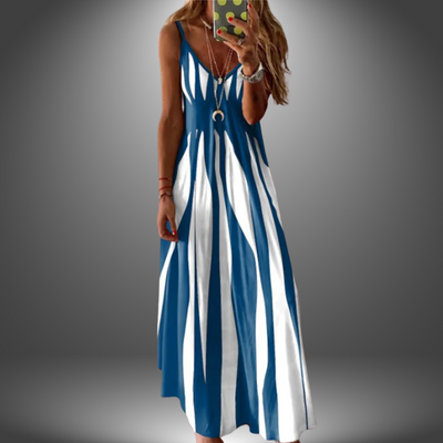 Margit | Robe maxi à rayures sans manches