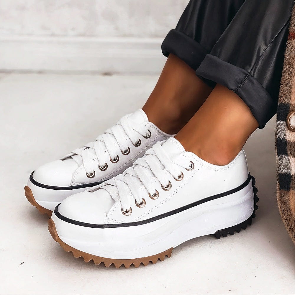 Elisa™ - Baskets en cuir à plateforme