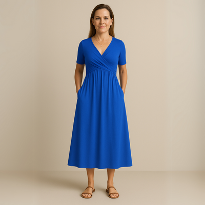 Anny | Robe Midi Élégante avec Décolleté en V