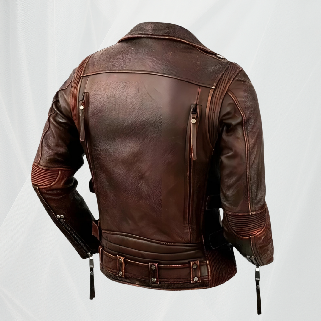 Veste bombardier vintage en cuir de mouton