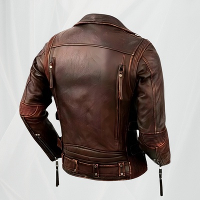 Veste bombardier vintage en cuir de mouton