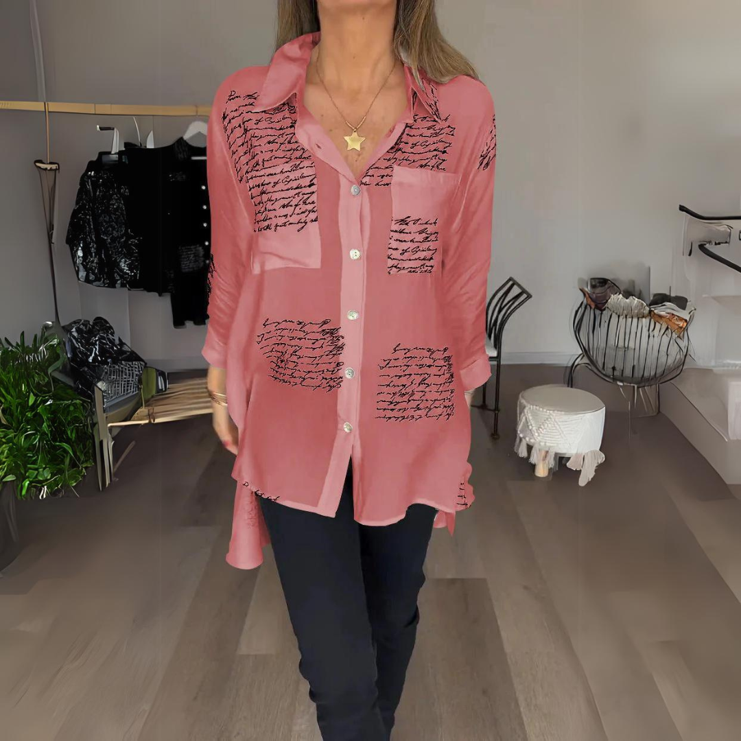 Carla™ | Chemise Boutonnée Écrite à la Main