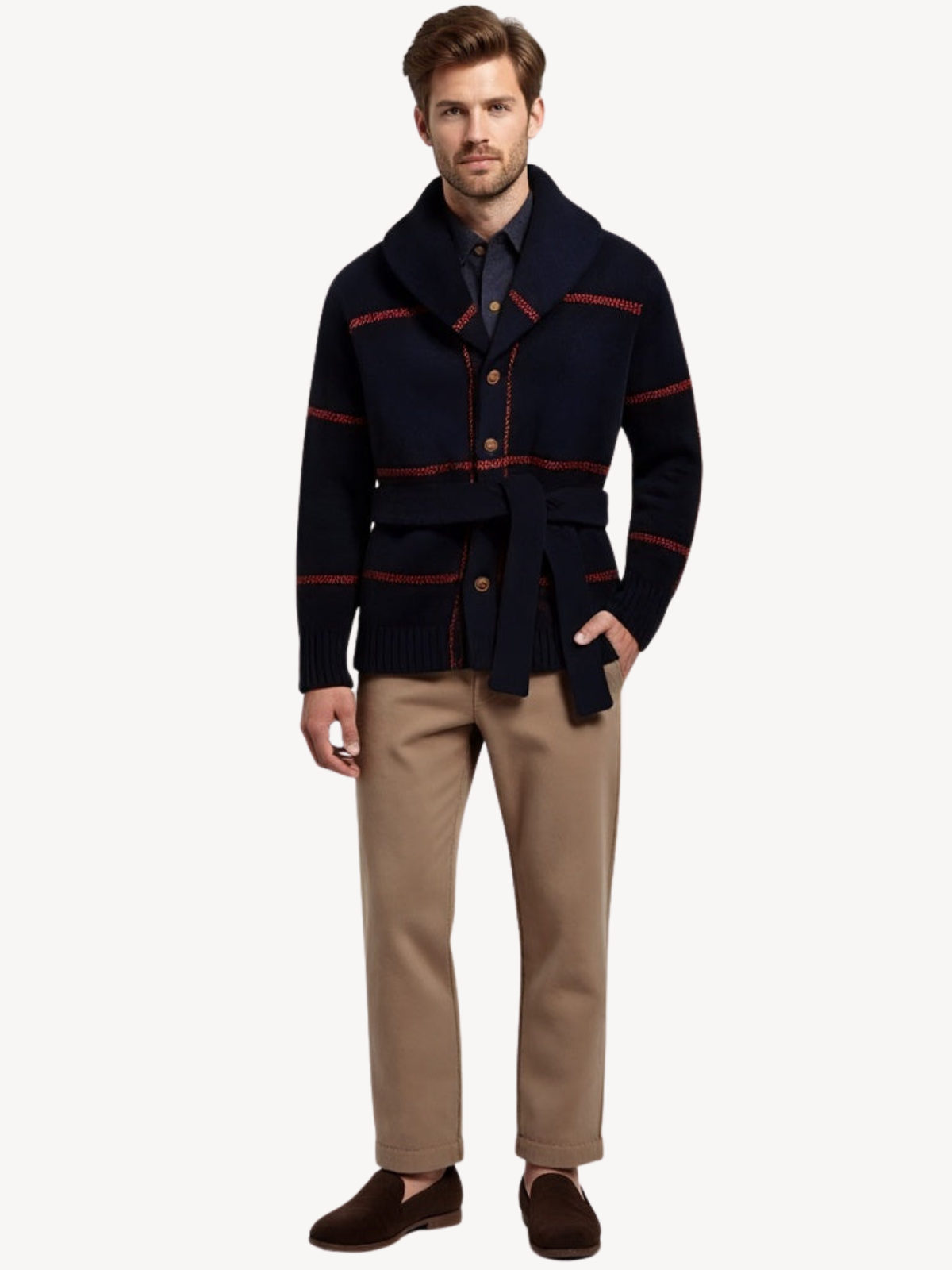Achille - Cardigan Élégant avec Ceinture