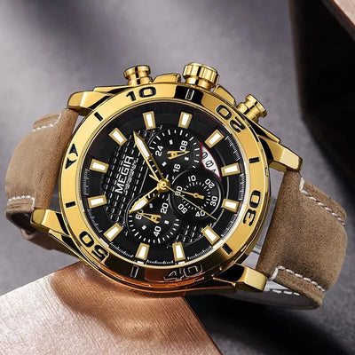 Montre à Quartz avec Bracelet en Cuir