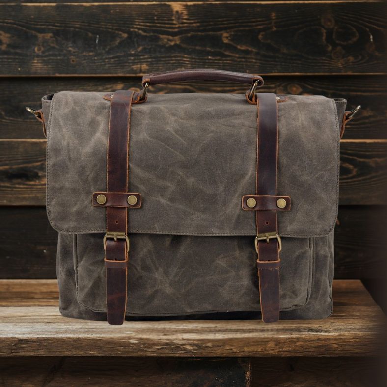 BRUGES | Sac Messager en Toile et Cuir