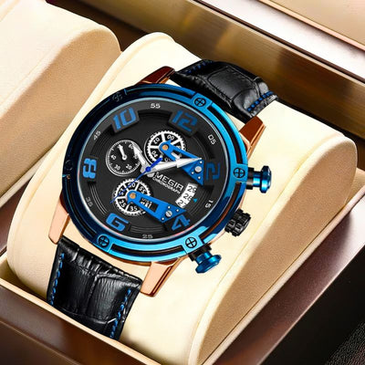 Montre Chronographe à Quartz Lumineux pour Hommes