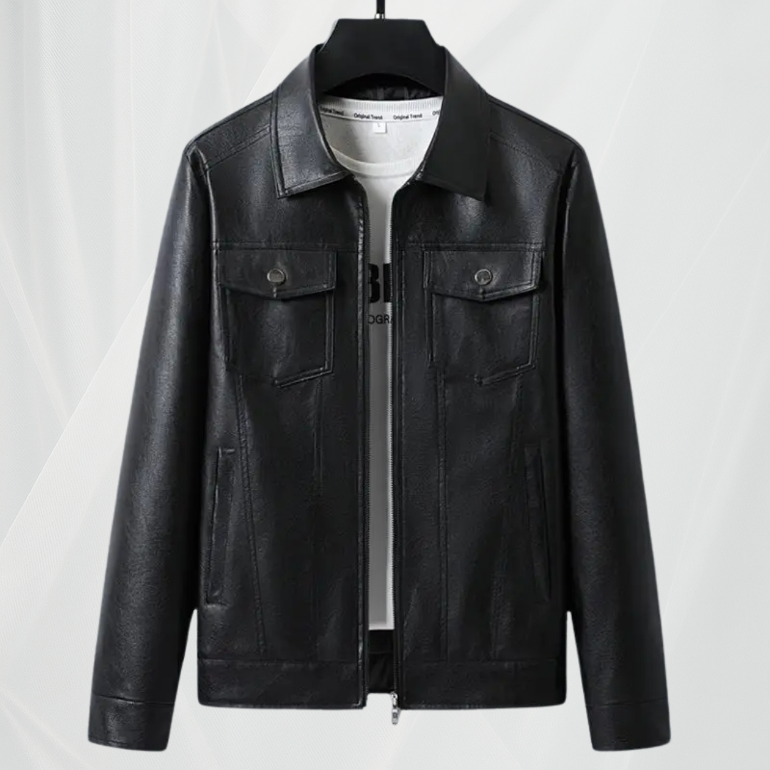 Veste en cuir naturel