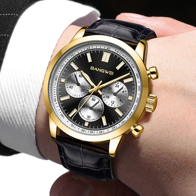 Montre Quartz en Cuir Militaire Sportive Décontractée pour Homme
