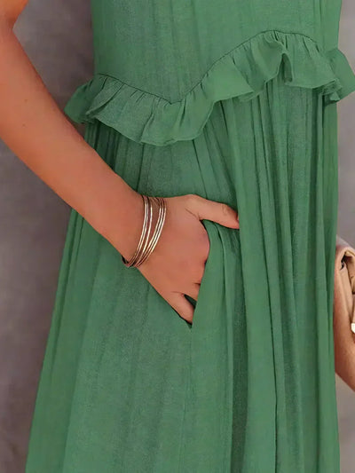Sarah | Robe Maxi Volante Halter (Quasi épuisé)