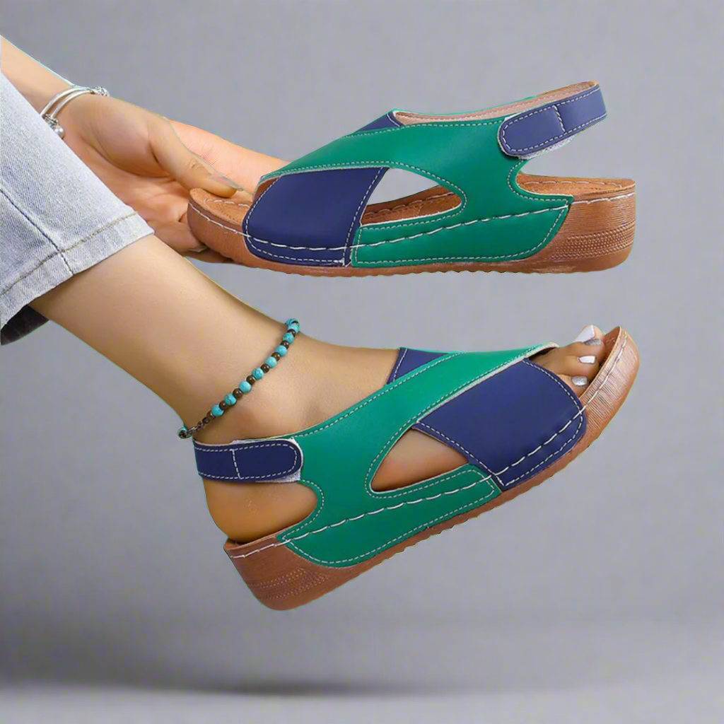 Sonnhild | Sandales Premium Fait Main en Bleu Marine