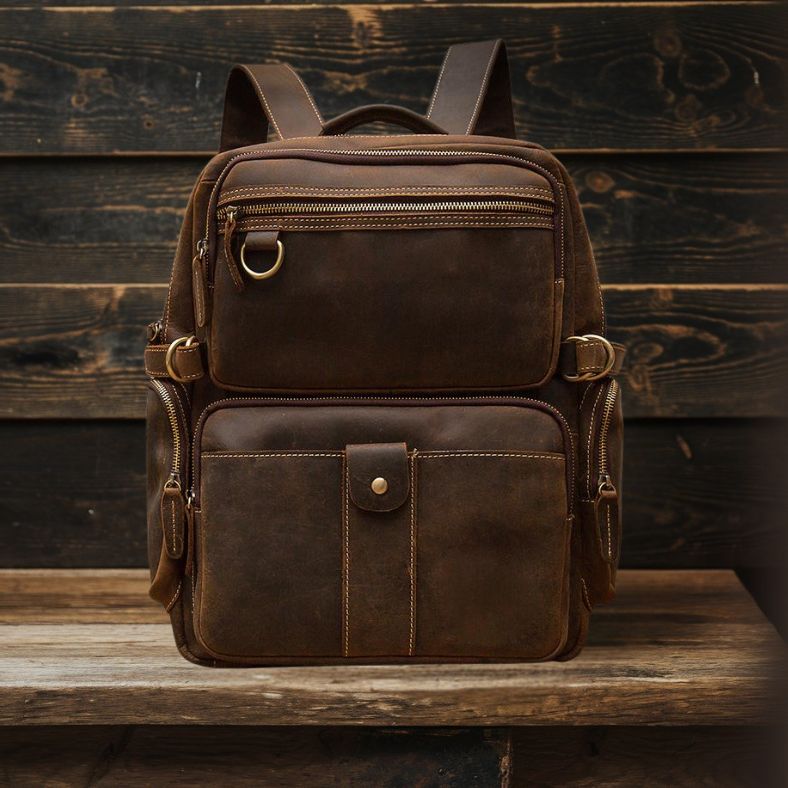 BASEL | Sac à Dos en Cuir Marron