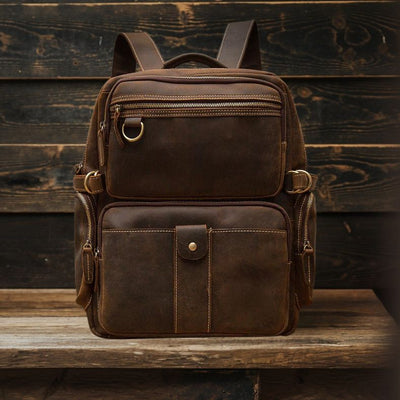 BASEL | Sac à Dos en Cuir Marron