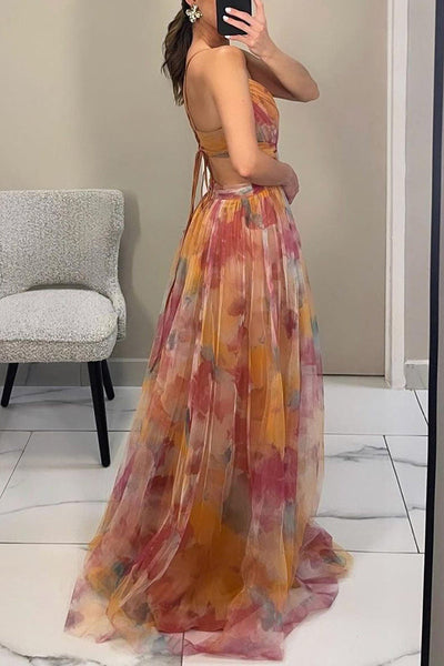 Arabel - Magnifique maxivestido avec imprimé floral