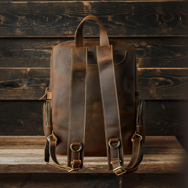 BASEL | Sac à Dos en Cuir Marron