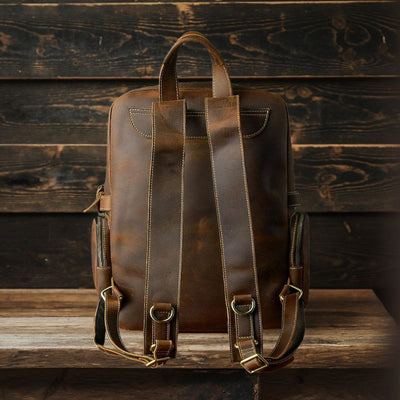 BASEL | Sac à Dos en Cuir Marron