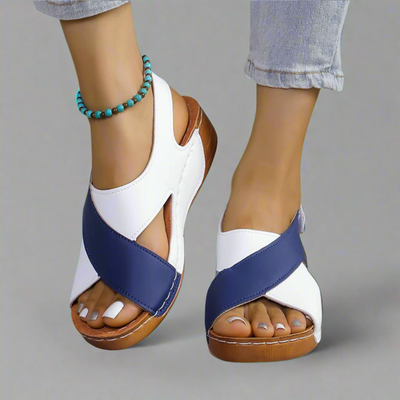 Sonnhild | Sandales Premium Fait Main en Bleu Marine