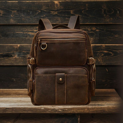 BASEL | Sac à Dos en Cuir Marron