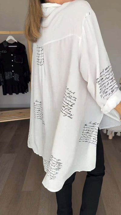 Carla™ | Chemise Boutonnée Écrite à la Main