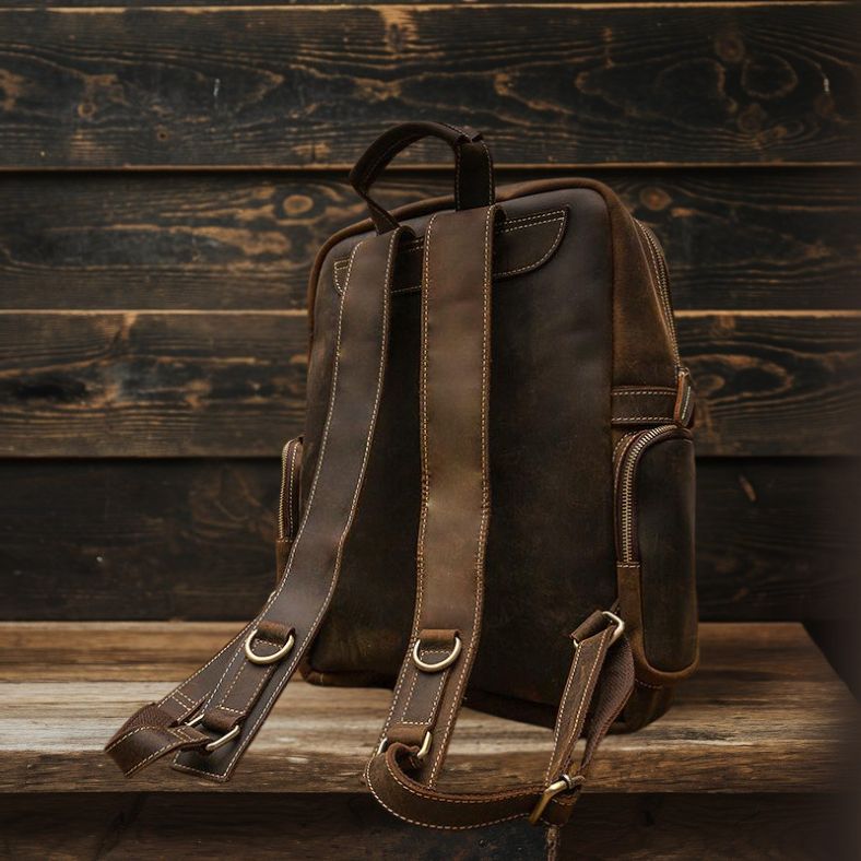 BASEL | Sac à Dos en Cuir Marron