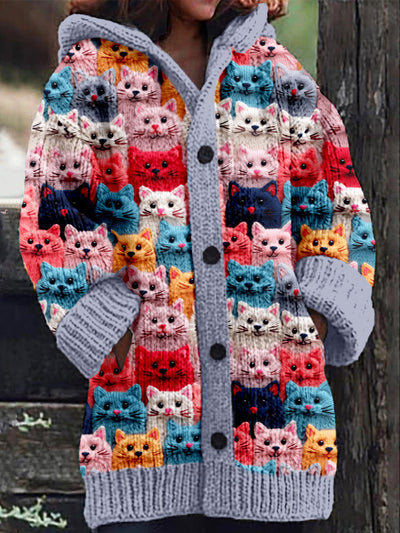 Cécile - Sweat à capuche 100 Happy Cats