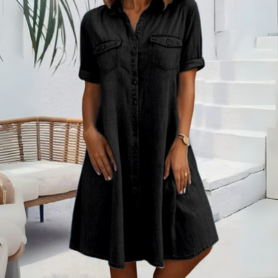 Jill | Robe Mini en Jean avec Poches Latérales