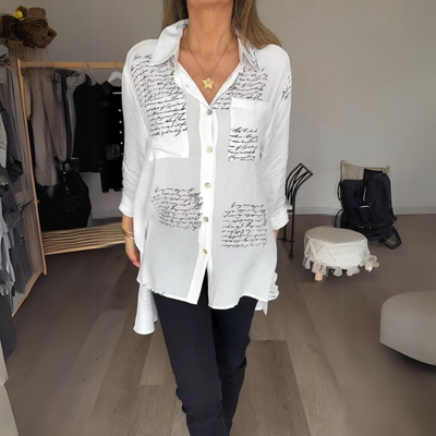 Carla™ | Chemise Boutonnée Écrite à la Main
