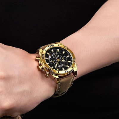 Montre à Quartz avec Bracelet en Cuir
