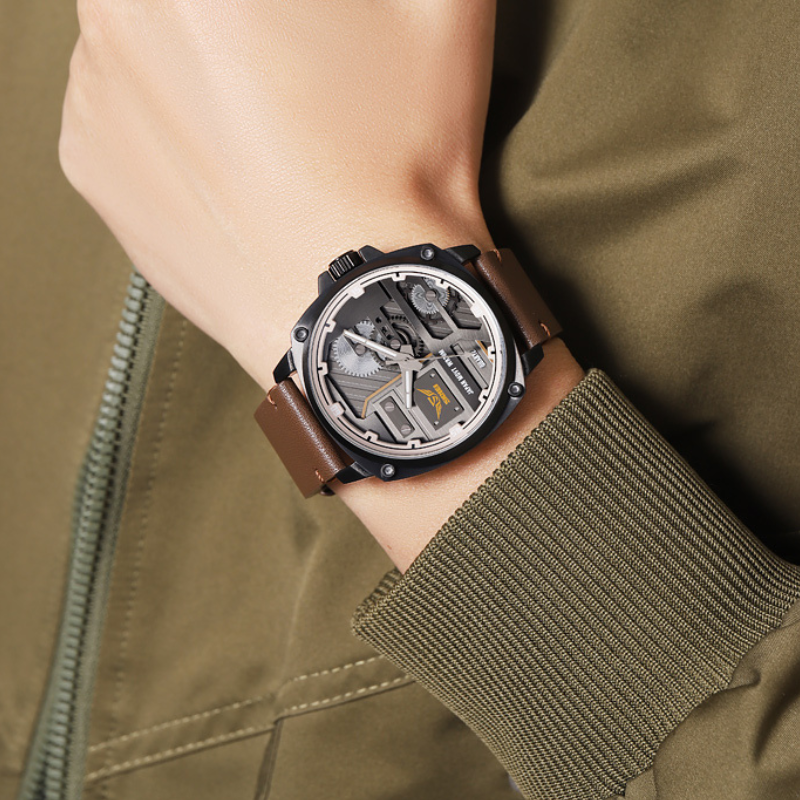 Montre pour homme en cuir quartz