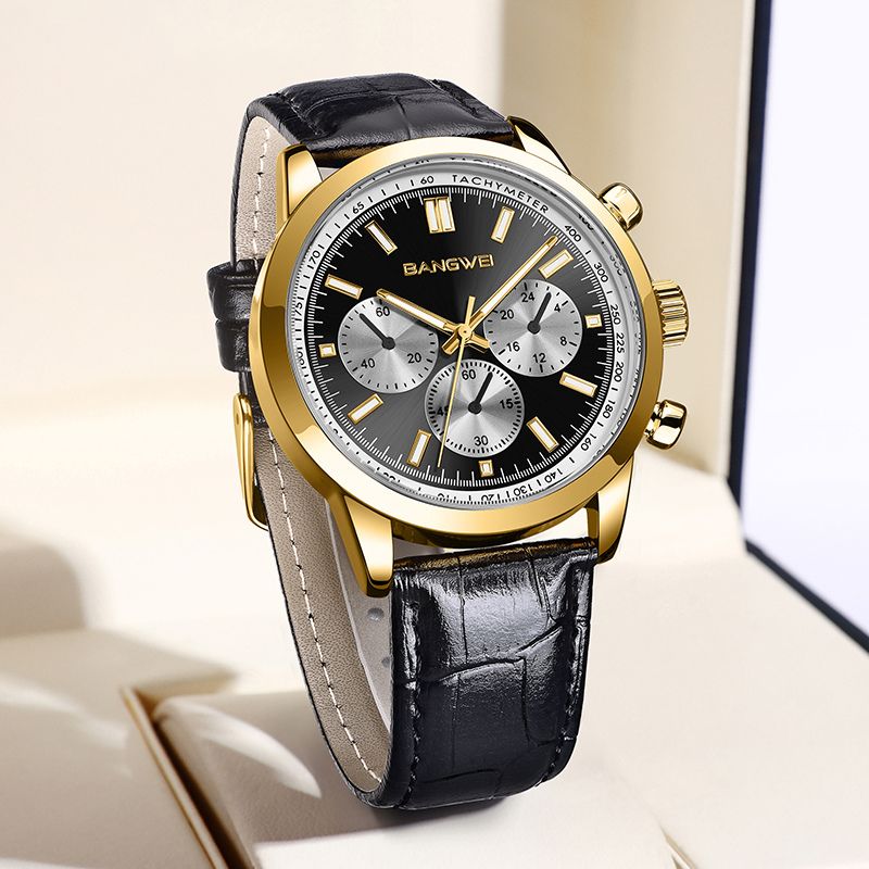 Montre Quartz en Cuir Militaire Sportive Décontractée pour Homme