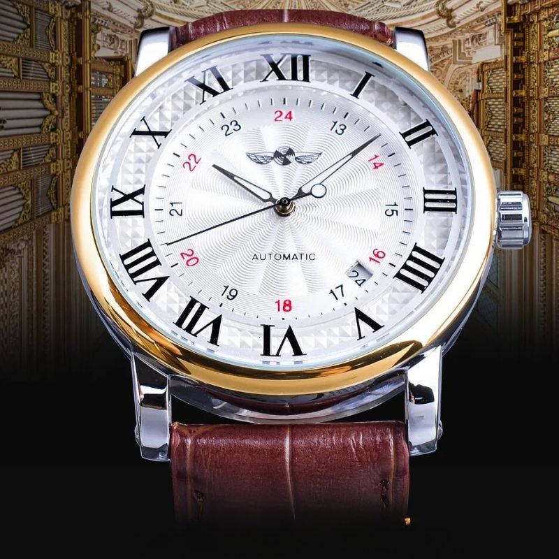 Montre Automatique en Cuir de Luxe
