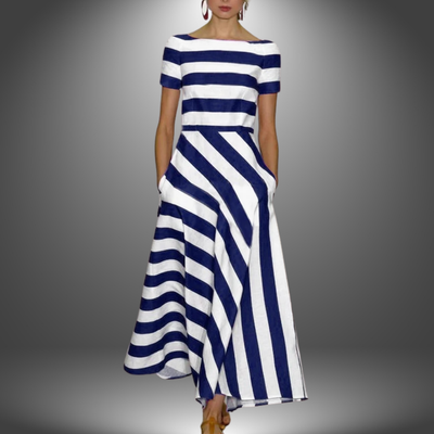 Malene | Robe maxi rayée avec ligne A