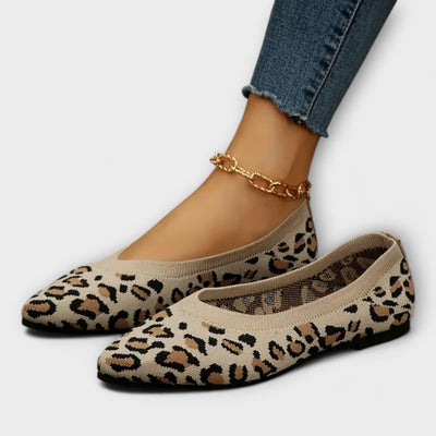 Ballerines en dentelle imprimée léopard