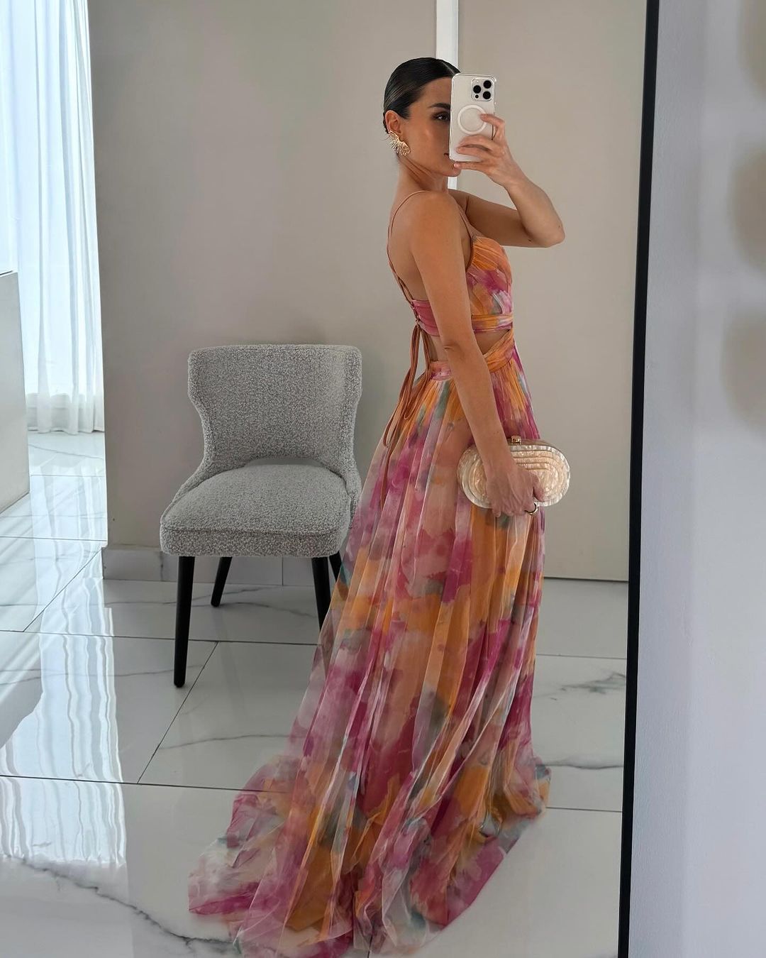Arabel - Magnifique maxivestido avec imprimé floral