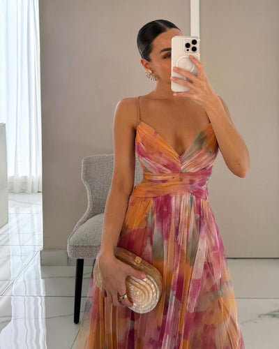 Arabel - Magnifique maxivestido avec imprimé floral