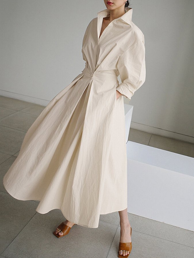 Clémence™ | Robe Midi avec Boutons