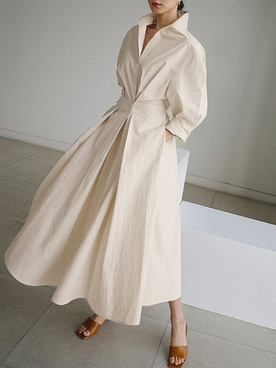 Clémence™ | Robe Midi avec Boutons