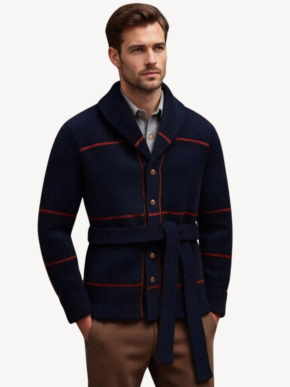 Achille - Cardigan Élégant avec Ceinture