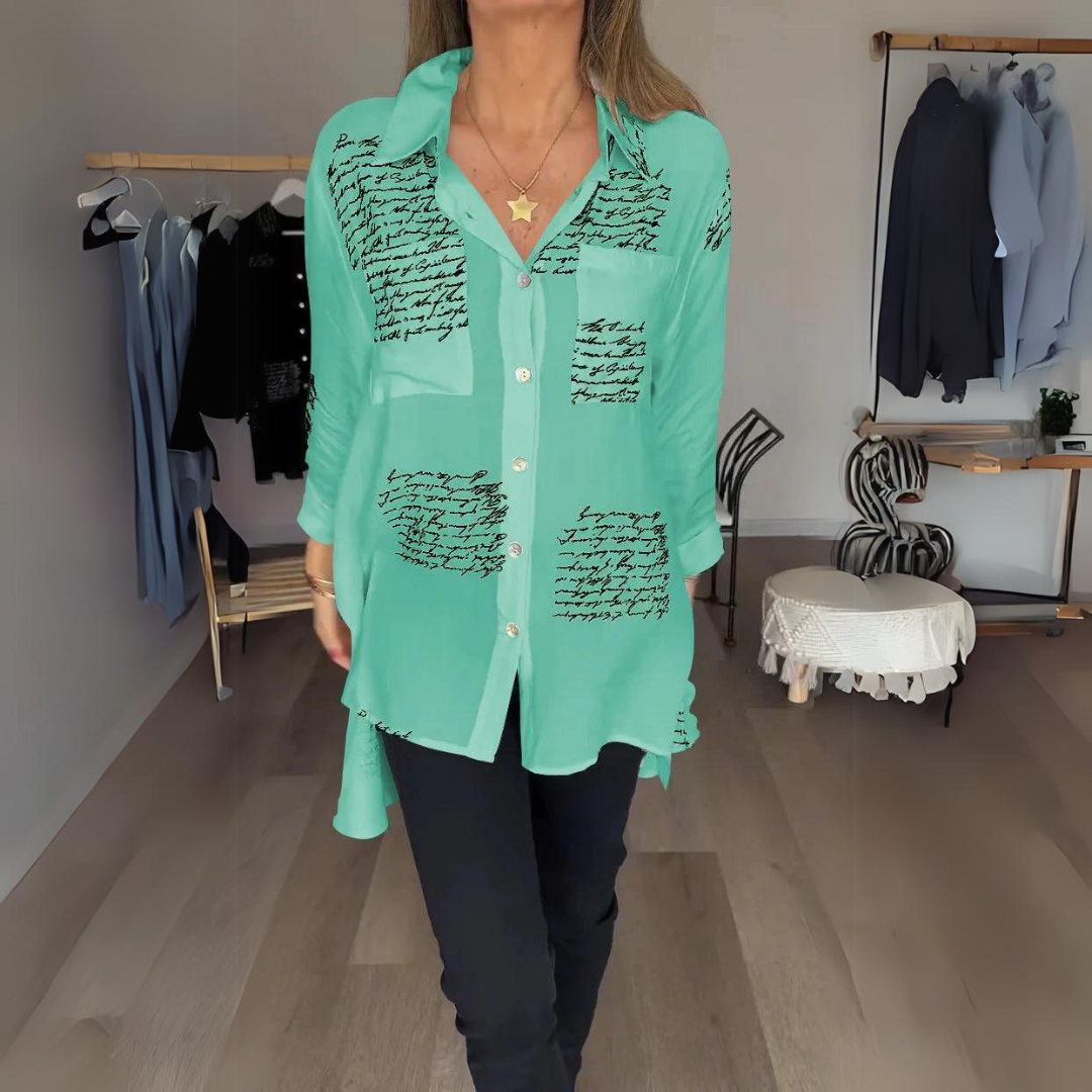 Carla™ | Chemise Boutonnée Écrite à la Main