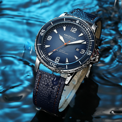 Montre décontractée avec bracelet en cuir
