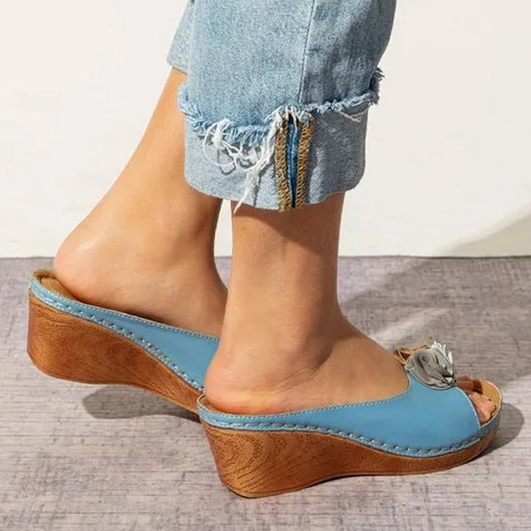 Lily™ - Sandales orthopédiques à bride fleurie