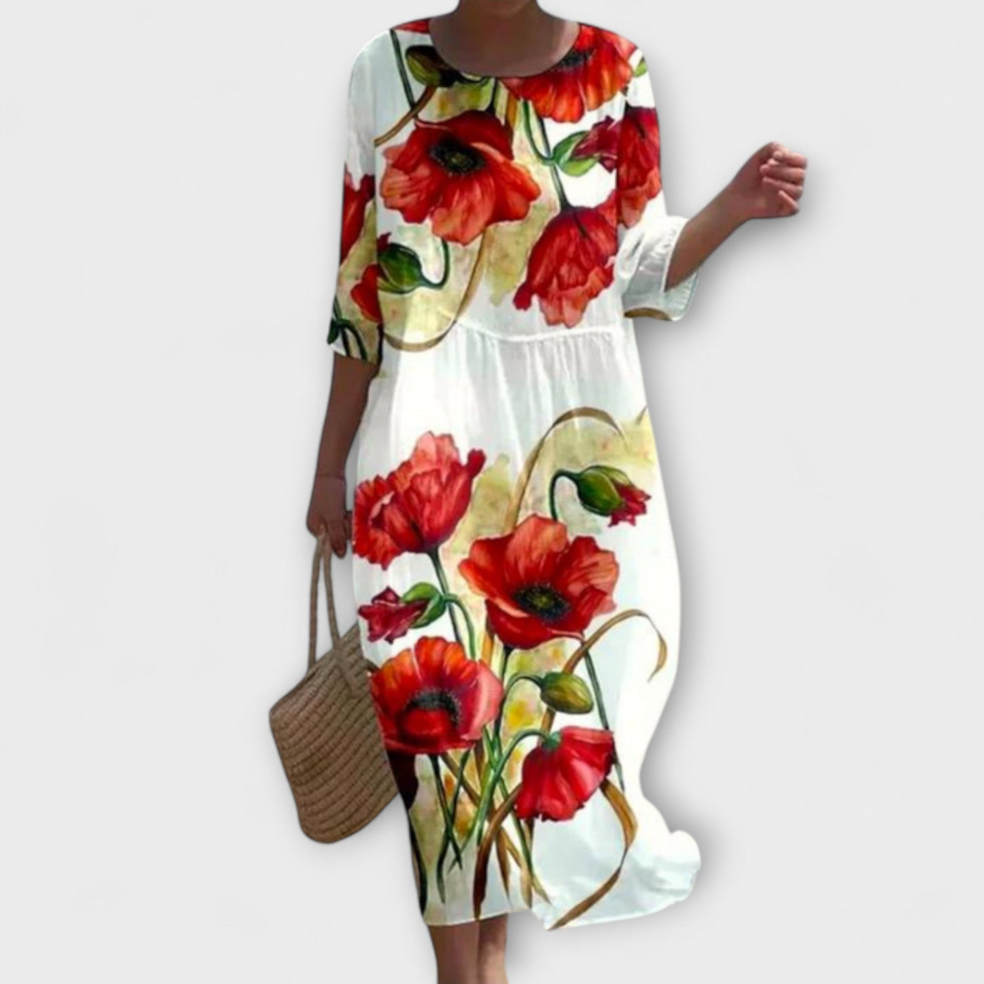 Marie | Robe Midi Florale Élégante