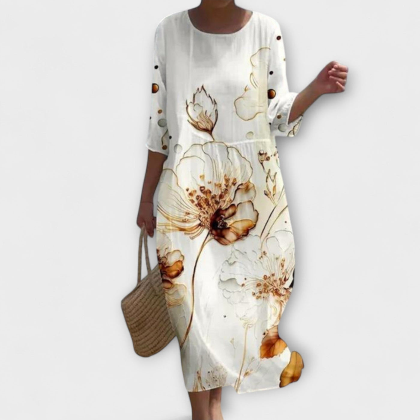 Marie | Robe Midi Florale Élégante