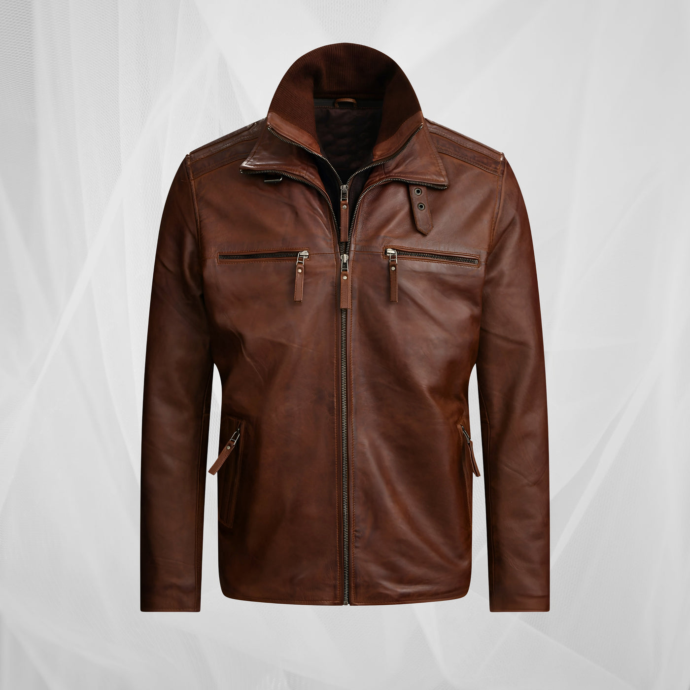 Veste vintage marron style café racer
