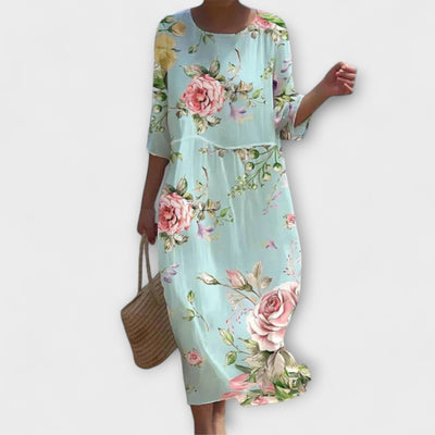 Marie | Robe Midi Florale Élégante