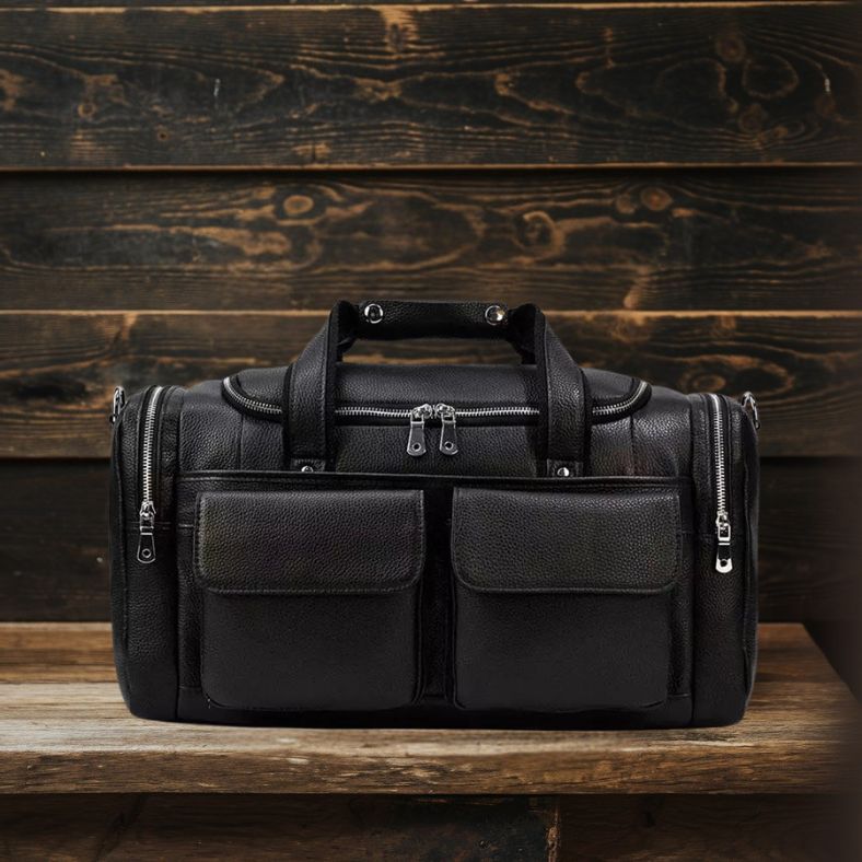 CHARLEROI | Sac de Voyage en Cuir Noir