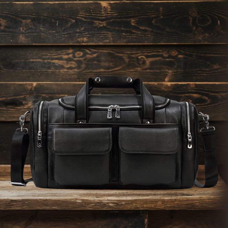 CHARLEROI | Sac de Voyage en Cuir Noir