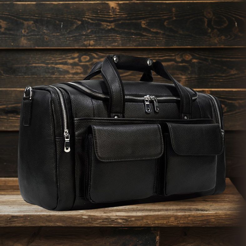CHARLEROI | Sac de Voyage en Cuir Noir